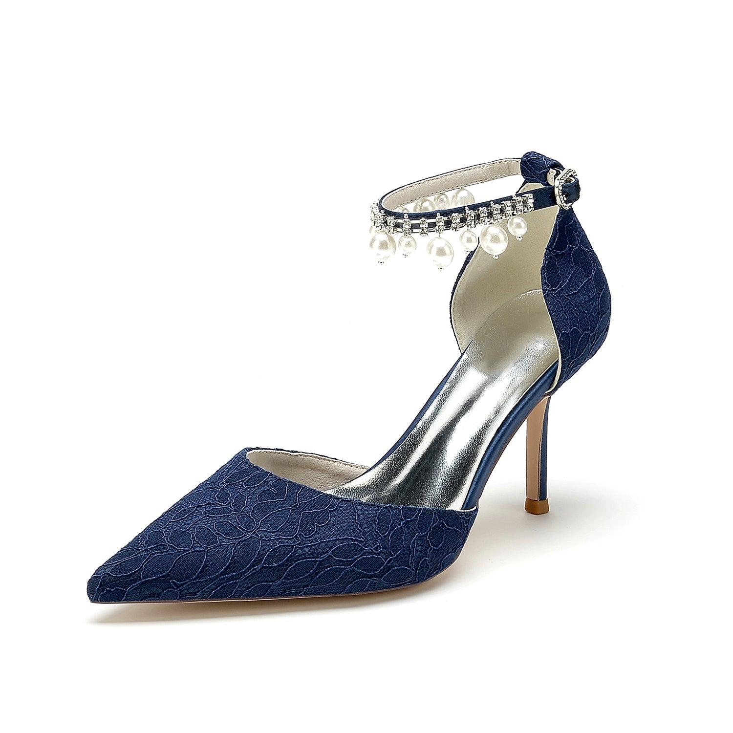 Stiletto Heel 8.5cm Silk-Like Lace Shoes CK0378 - COCOMELODY