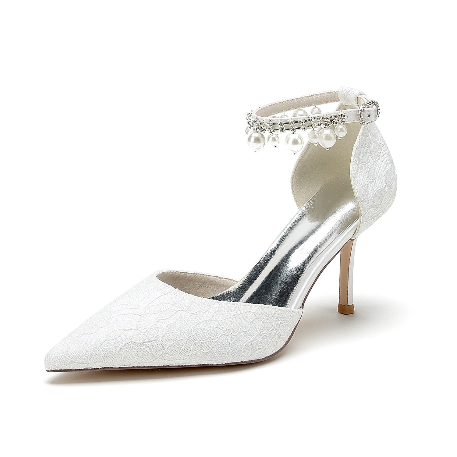 Stiletto Heel 8.5cm Silk-Like Lace Shoes CK0378 - COCOMELODY