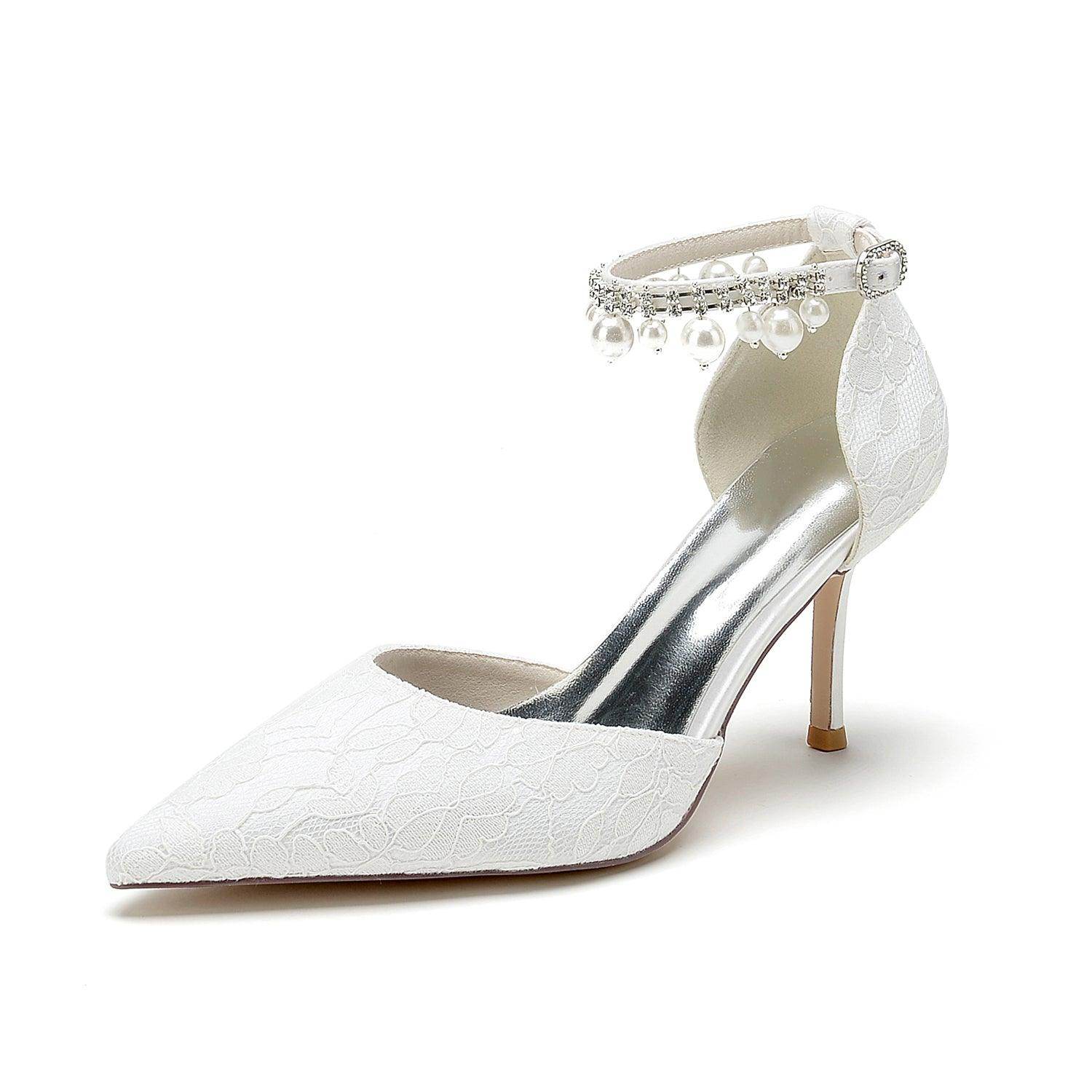 Stiletto Heel 8.5cm Silk-Like Lace Shoes CK0378 - COCOMELODY