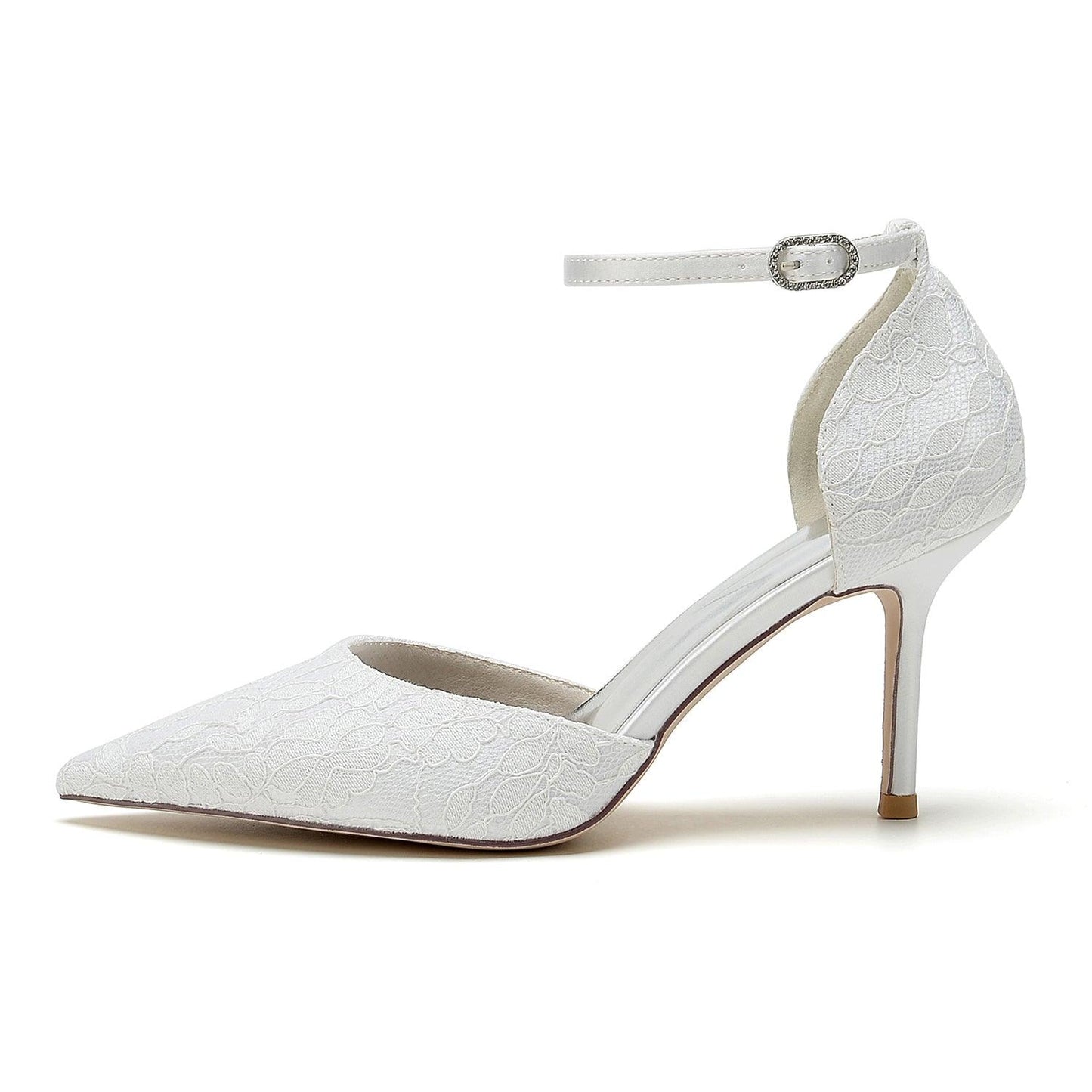 Stiletto Heel 8.5cm Silk-Like Lace Shoes CK0379 - COCOMELODY