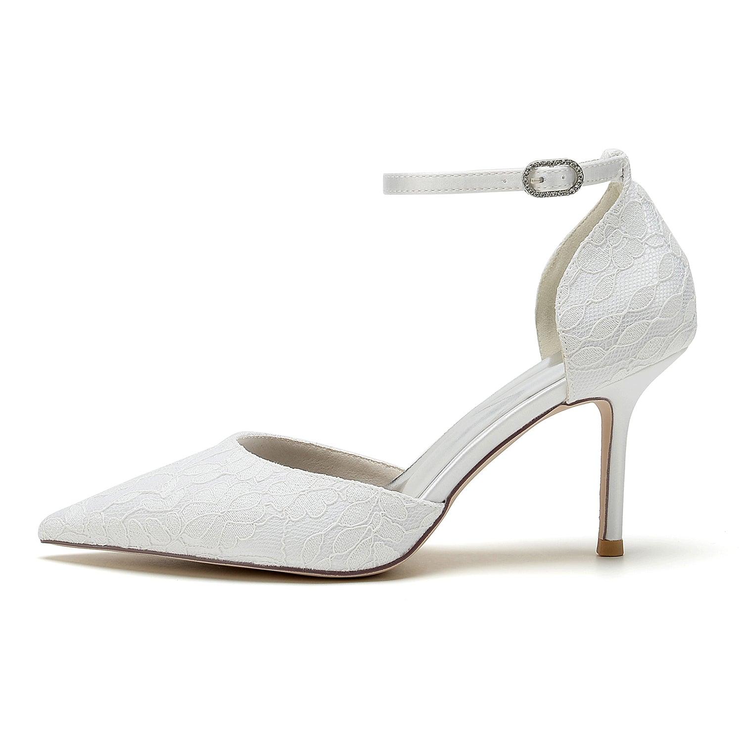 Stiletto Heel 8.5cm Silk-Like Lace Shoes CK0379 - COCOMELODY