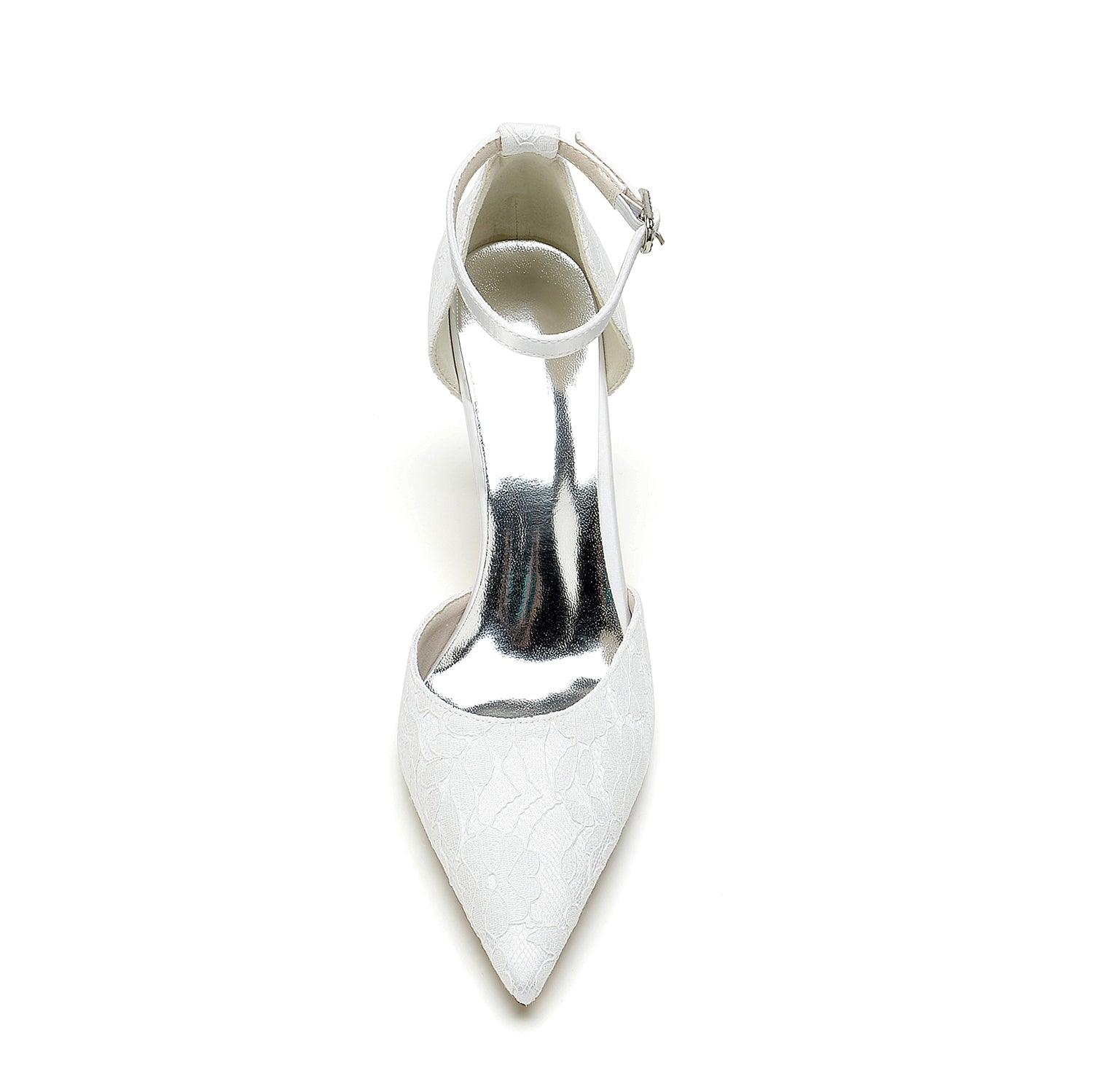 Stiletto Heel 8.5cm Silk-Like Lace Shoes CK0379 - COCOMELODY