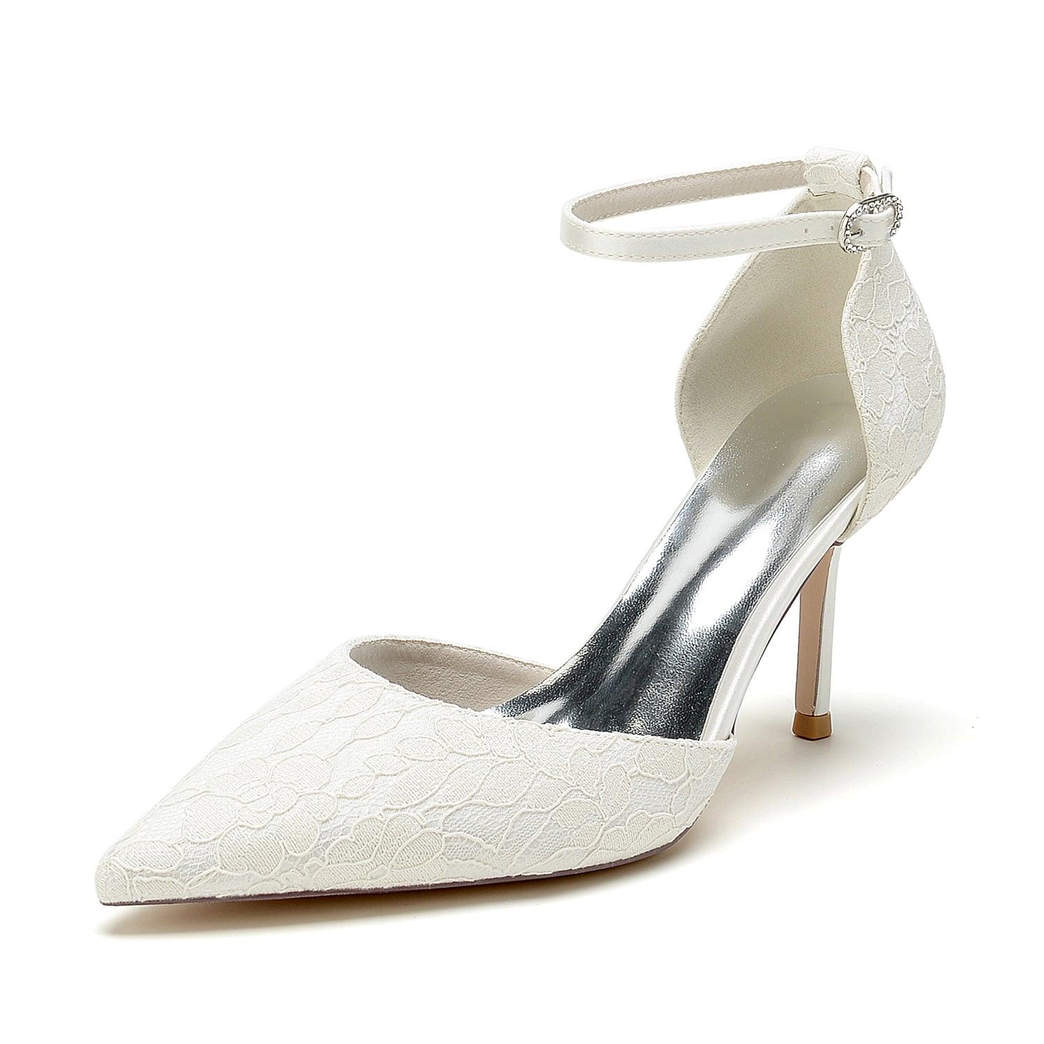 Stiletto Heel 8.5cm Silk-Like Lace Shoes CK0379 - COCOMELODY