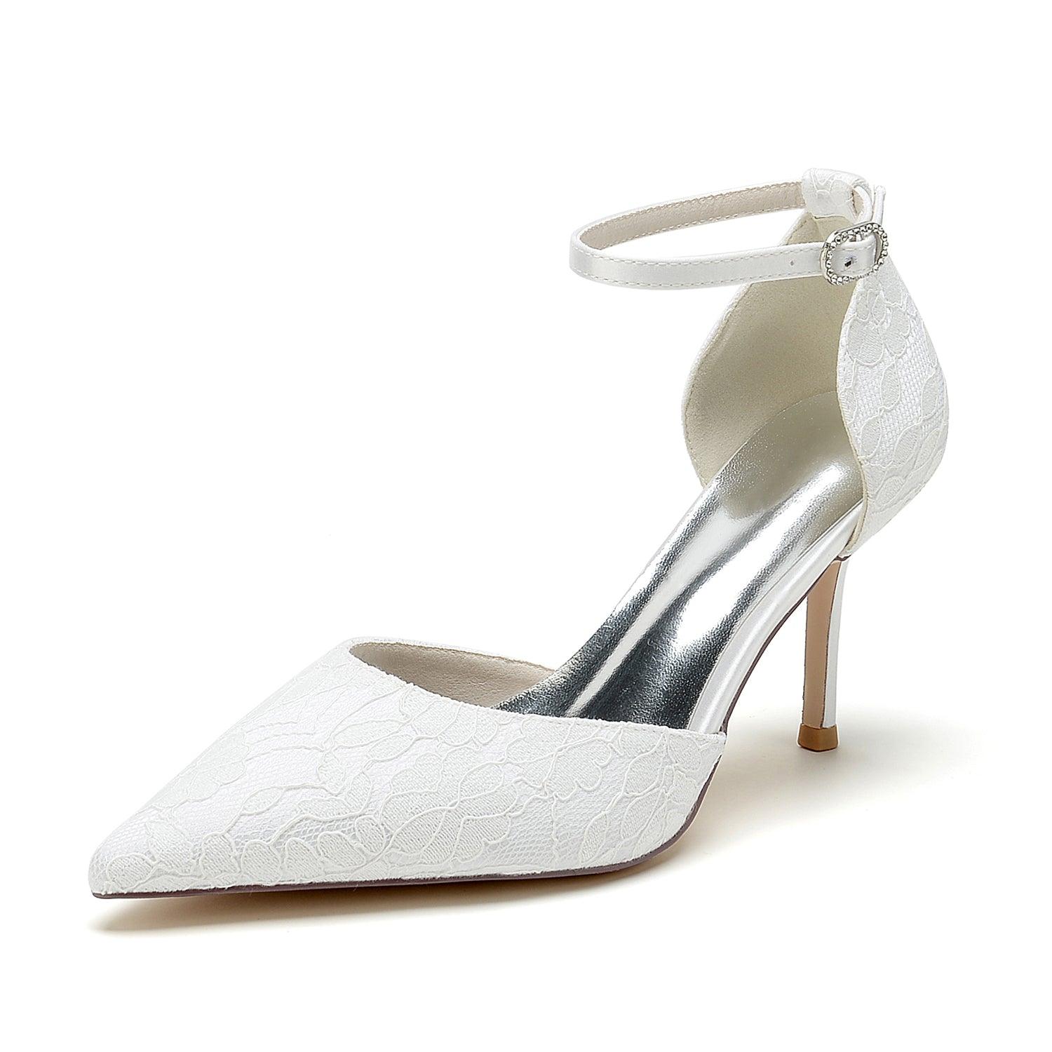 Stiletto Heel 8.5cm Silk-Like Lace Shoes CK0379 - COCOMELODY
