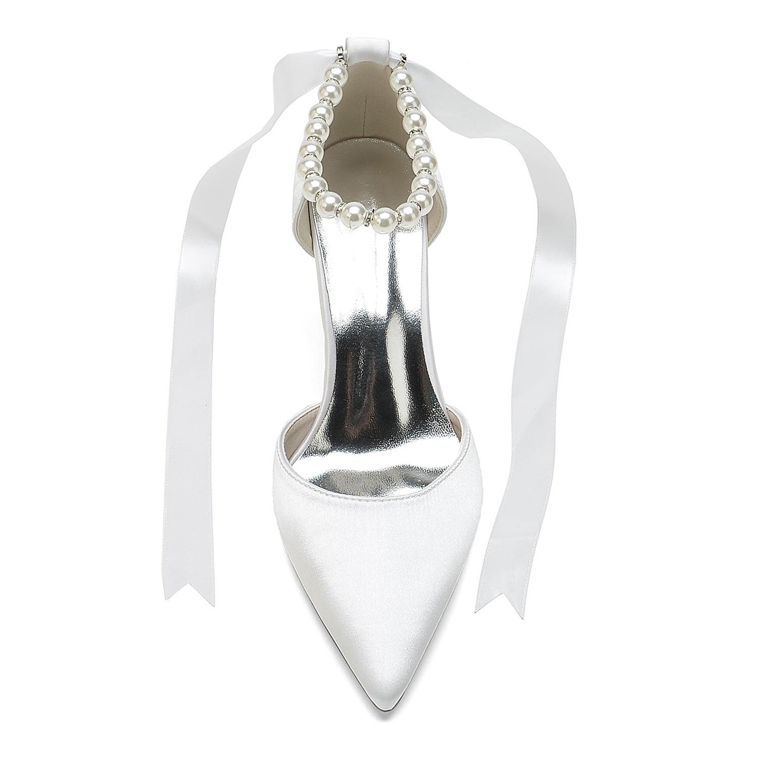Stiletto Heel 8.5cm Silk-Like Shoes CK0380 - COCOMELODY