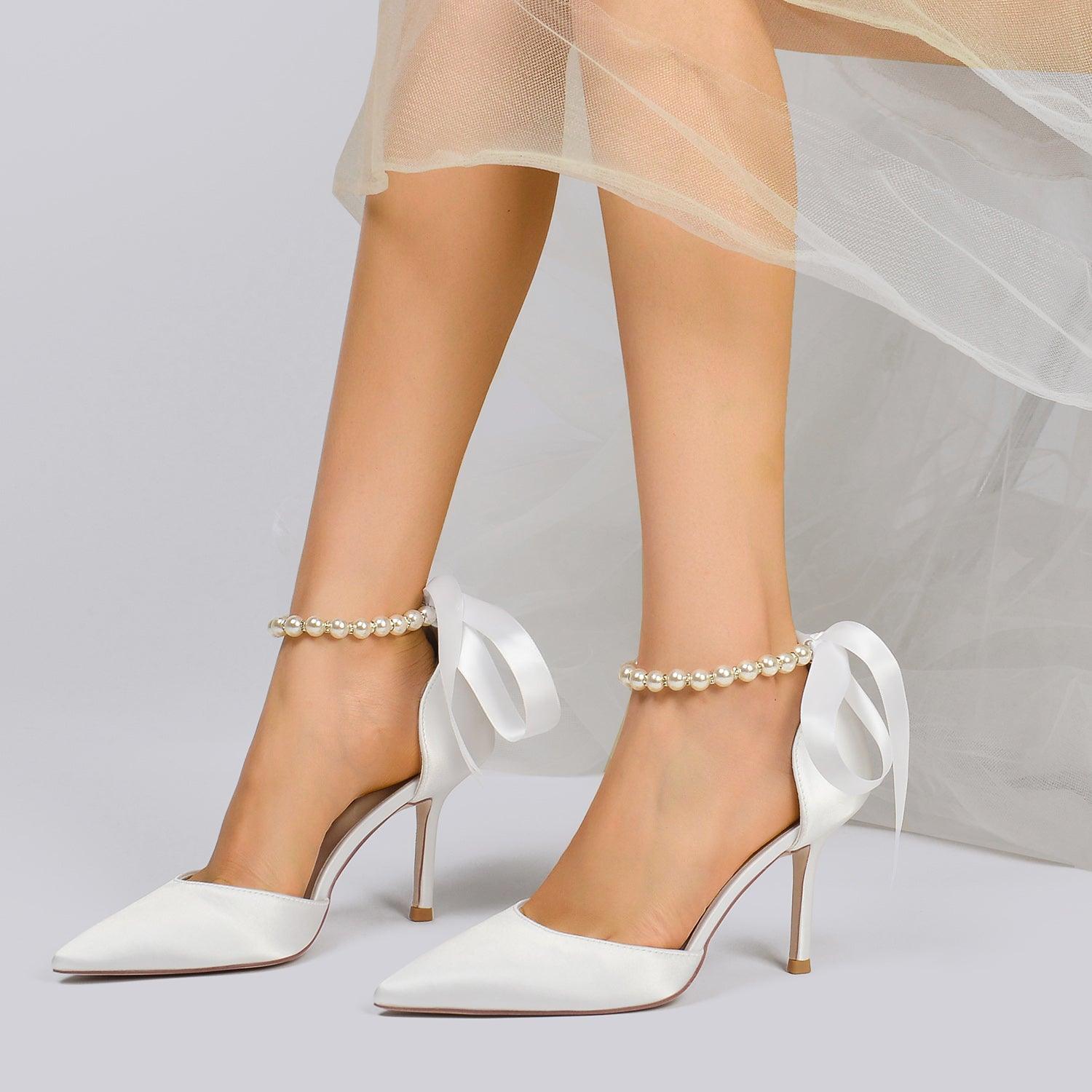 Stiletto Heel 8.5cm Silk-Like Shoes CK0380 - COCOMELODY