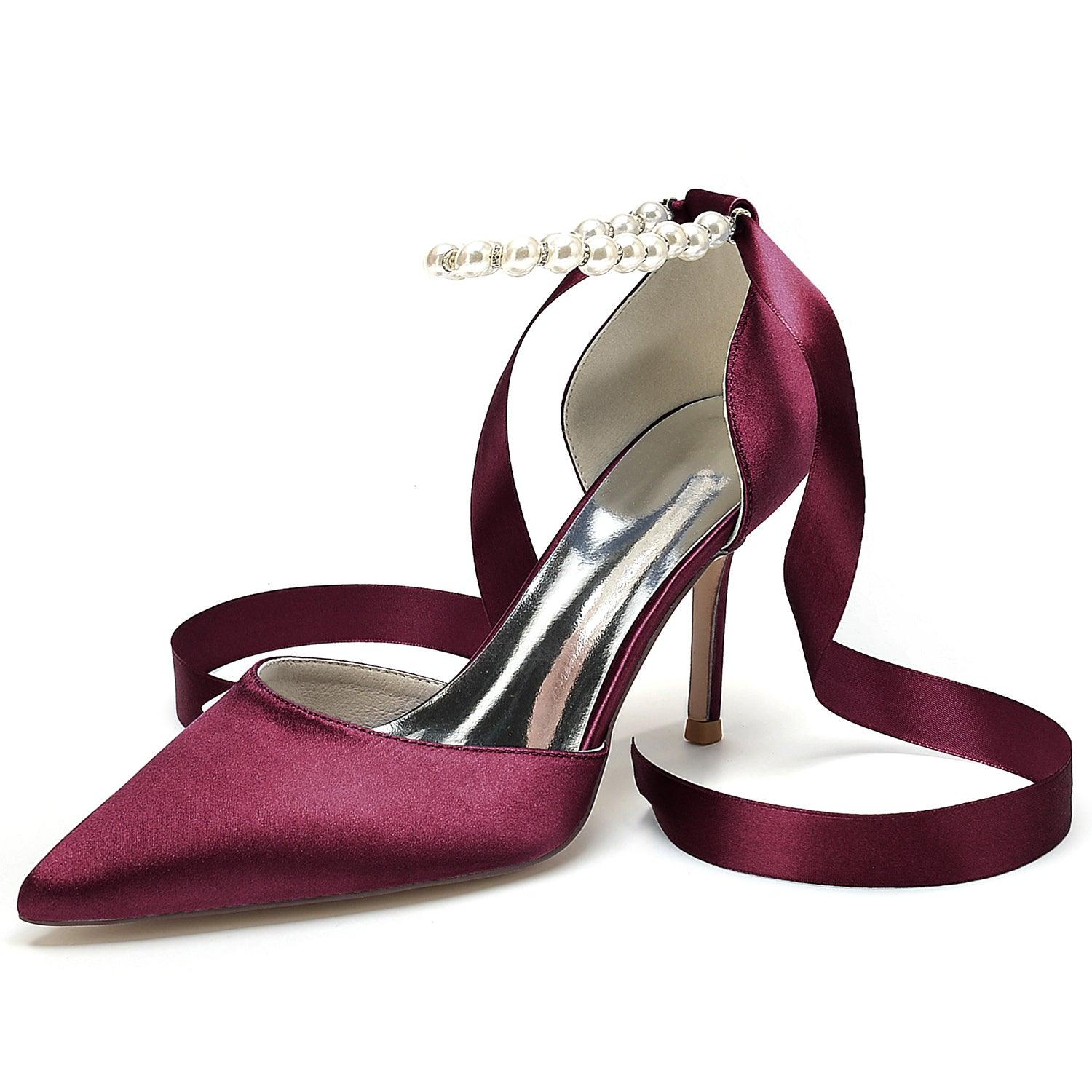 Stiletto Heel 8.5cm Silk-Like Shoes CK0380 - COCOMELODY