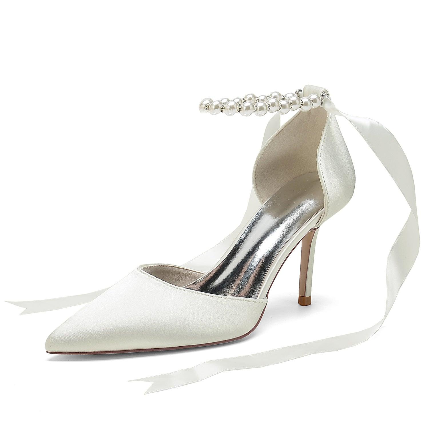Stiletto Heel 8.5cm Silk-Like Shoes CK0380 - COCOMELODY