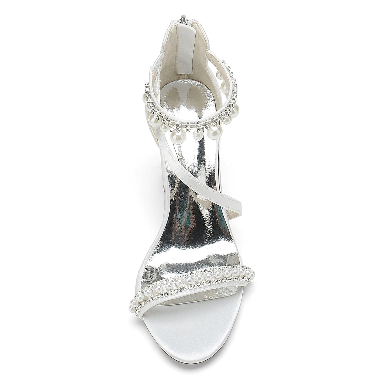 Chunky Heel 8.5cm Silk-Like Shoes CK0384 - COCOMELODY