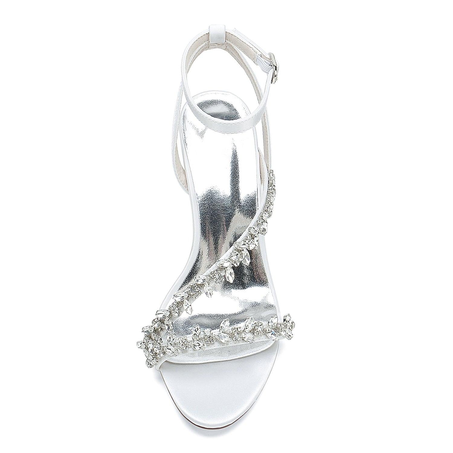 Chunky Heel 8.5cm Silk-Like Shoes CK0388 - COCOMELODY