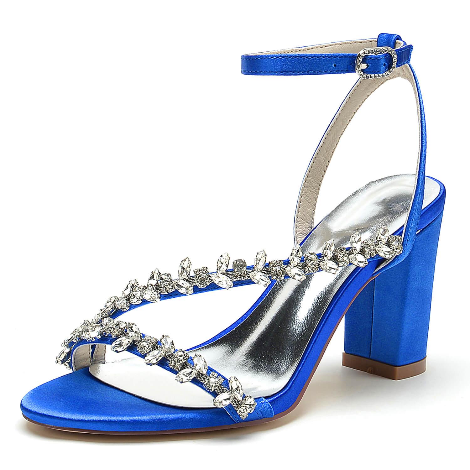 Chunky Heel 8.5cm Silk-Like Shoes CK0388 - COCOMELODY
