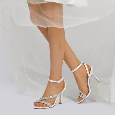 Stiletto Heel 9.5cm Silk-Like Shoes CK0392 - COCOMELODY