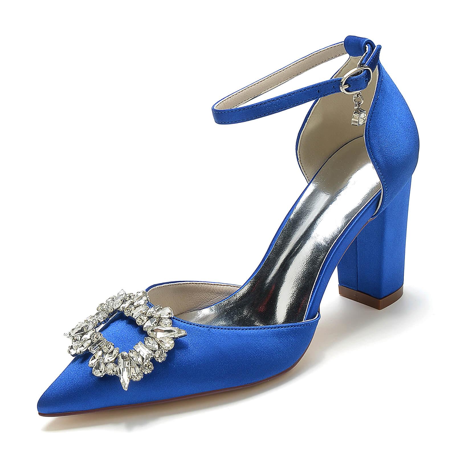 Chunky Heel 8.5cm Silk-Like Shoes CK0396 - COCOMELODY