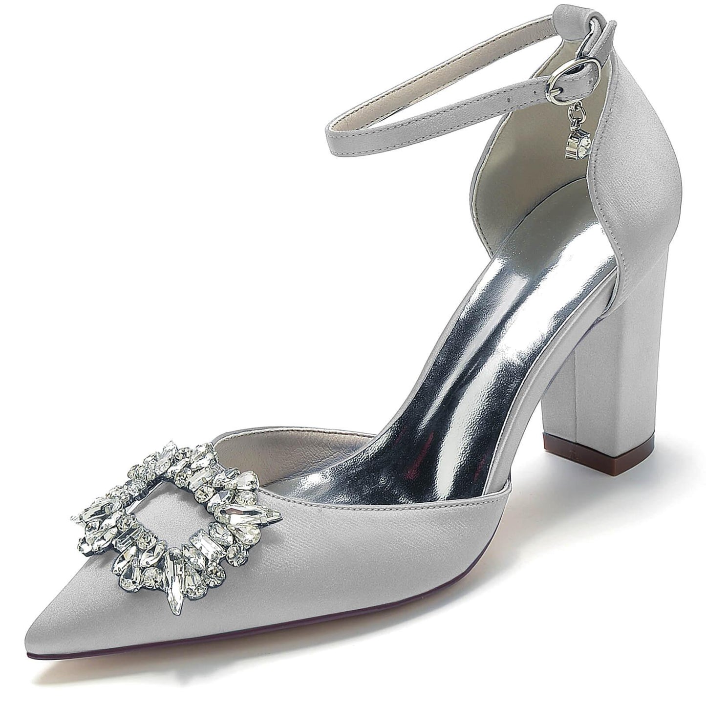 Chunky Heel 8.5cm Silk-Like Shoes CK0396 - COCOMELODY