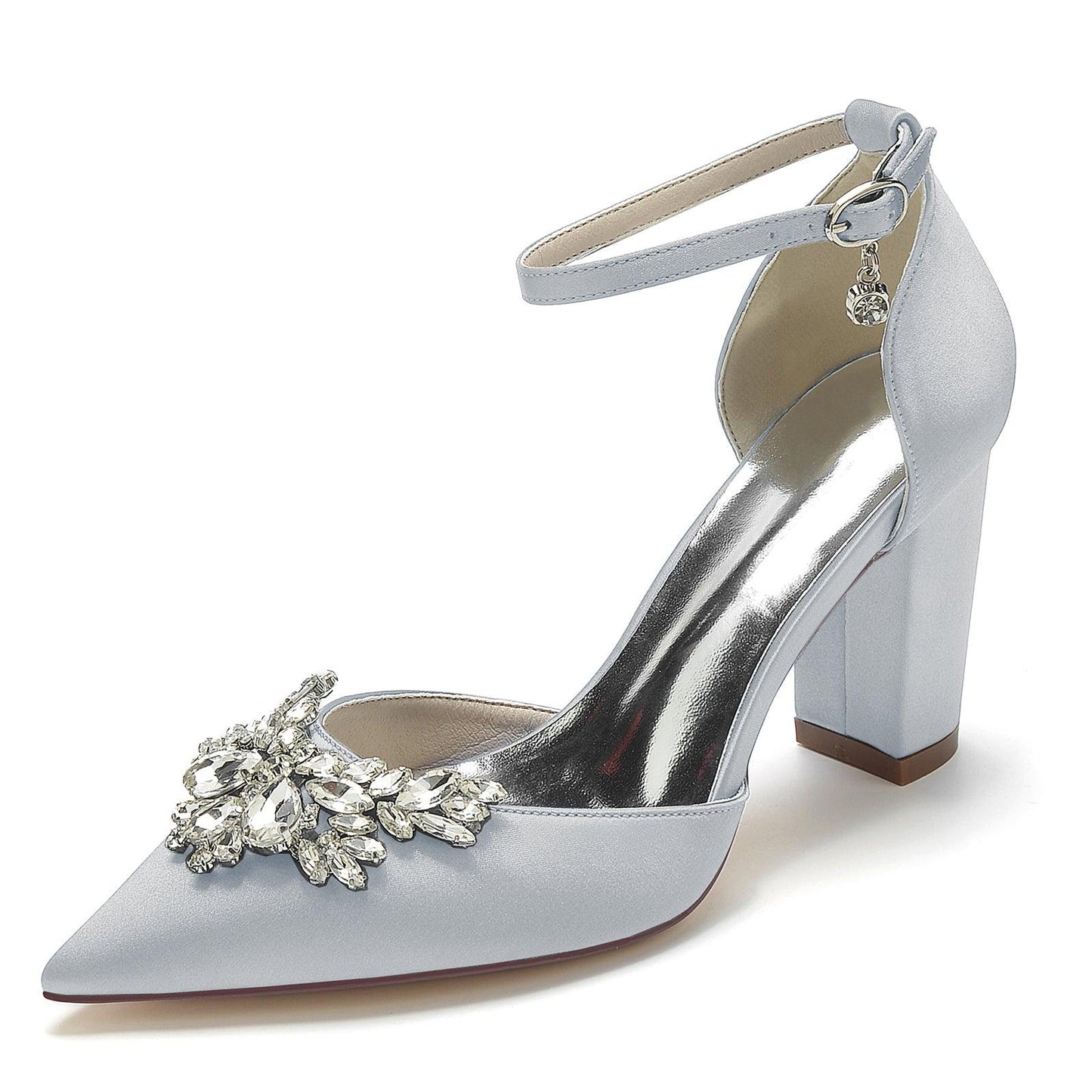 Chunky Heel 8.5cm Silk-Like Shoes CK0398 - COCOMELODY