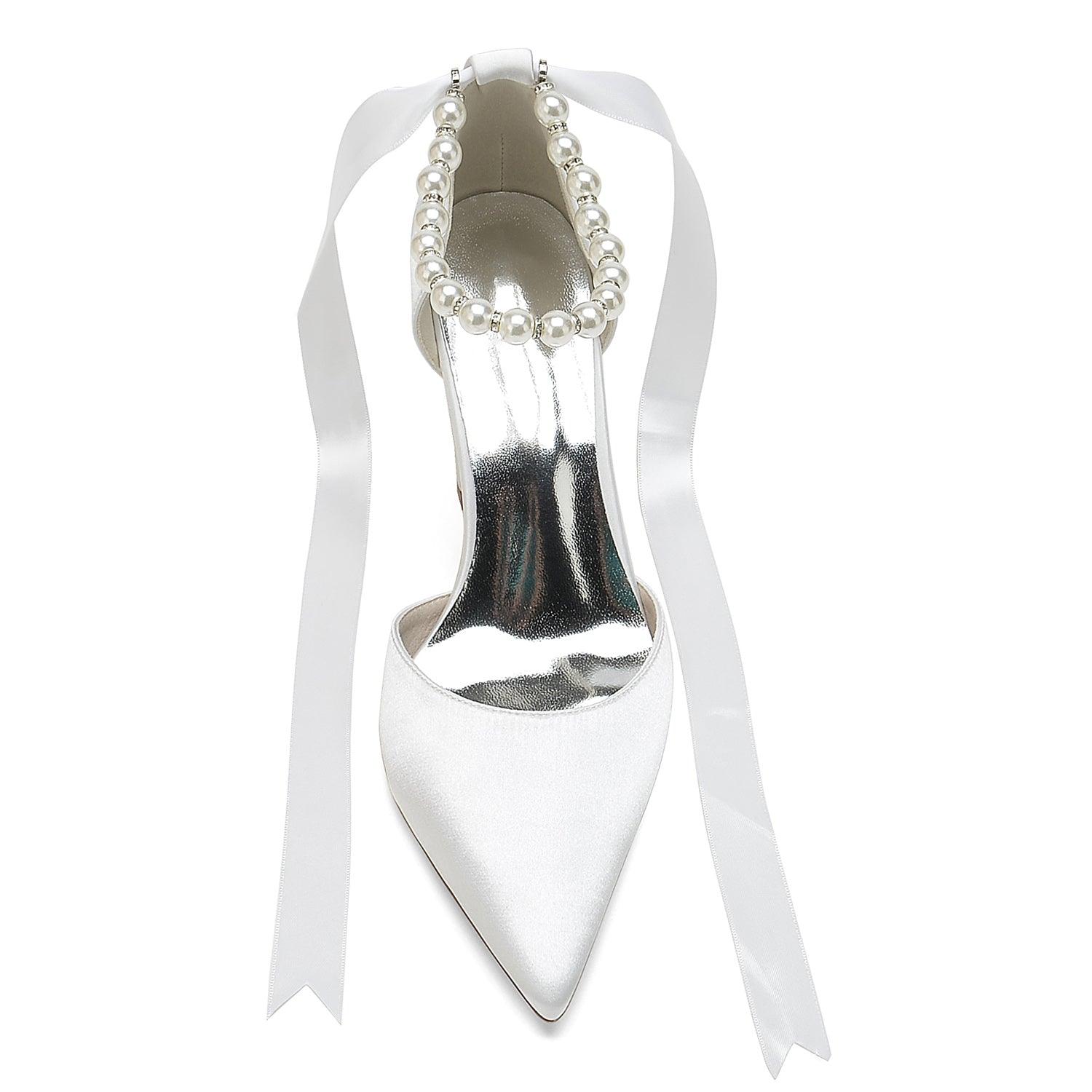 Chunky Heel 8.5cm Silk-Like Shoes CK0400 - COCOMELODY