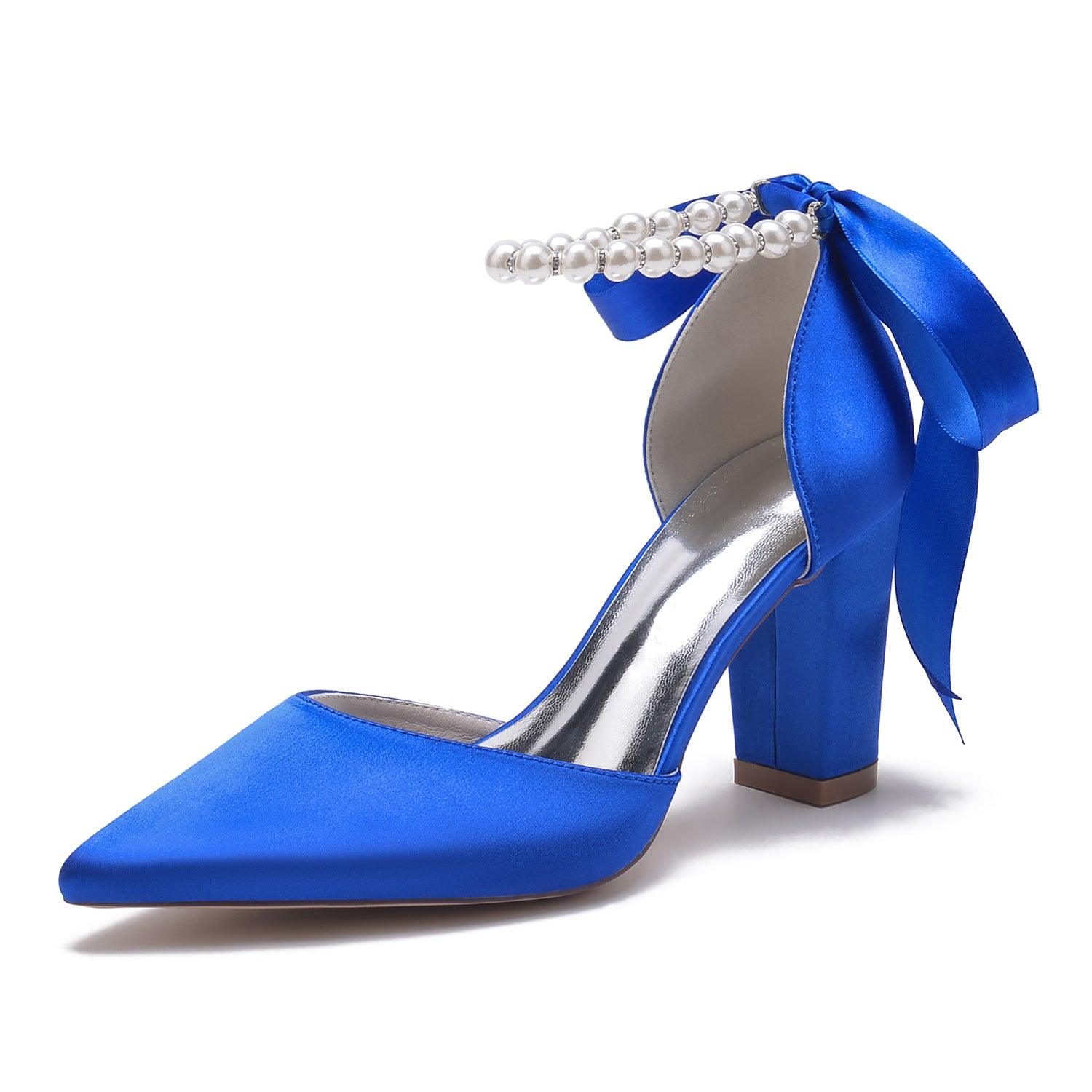 Chunky Heel 8.5cm Silk-Like Shoes CK0400 - COCOMELODY