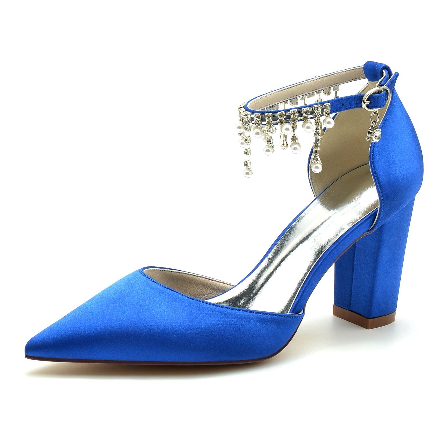 Chunky Heel 8.5cm Silk-Like Shoes CK0403 - COCOMELODY