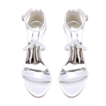 Chunky Heel 8.5cm Silk-Like Shoes CK0427 - COCOMELODY