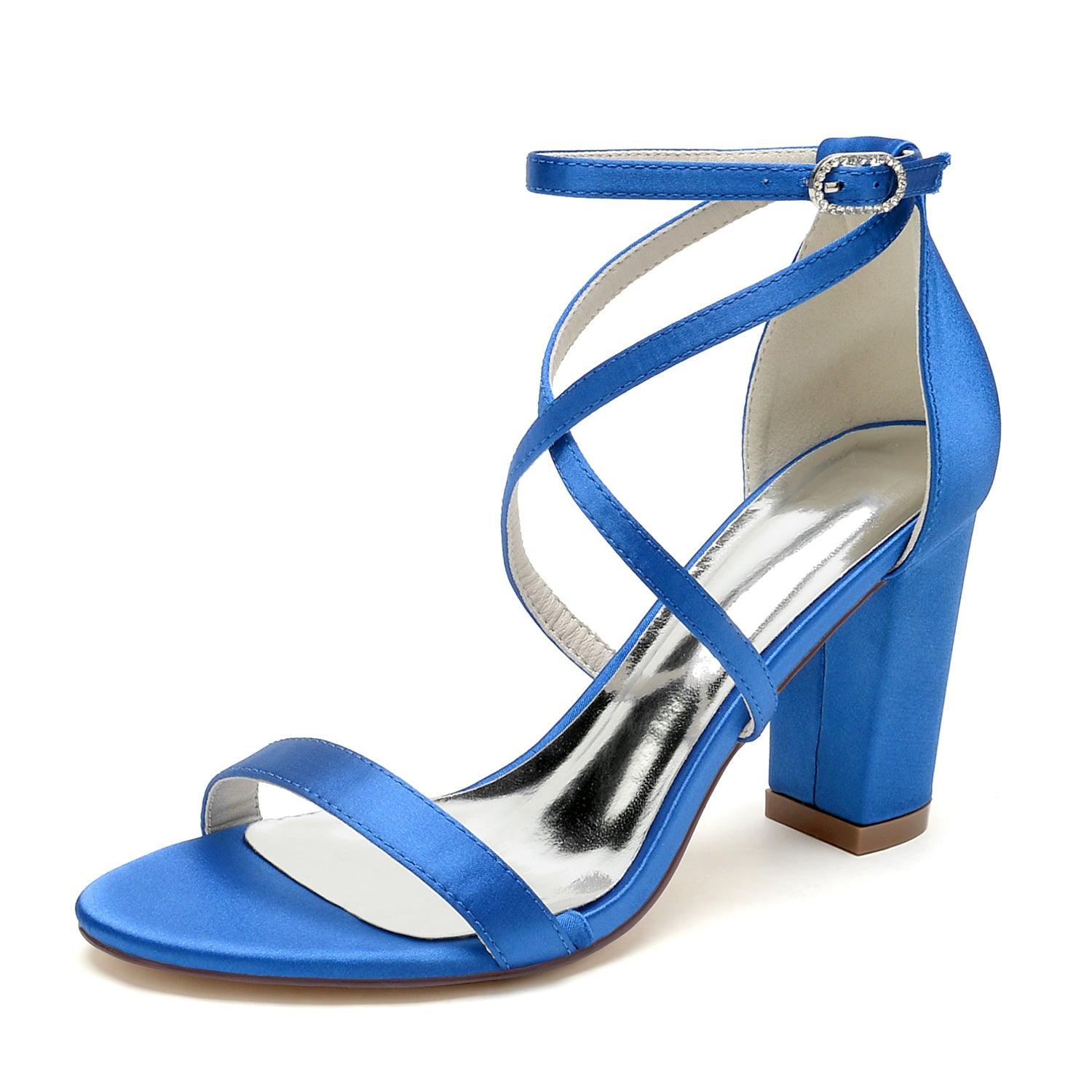 Chunky Heel 8.5cm Silk-Like Shoes CK0427 - COCOMELODY
