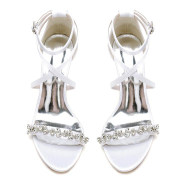Chunky Heel 8.5cm Silk-Like Shoes CK0428 - COCOMELODY
