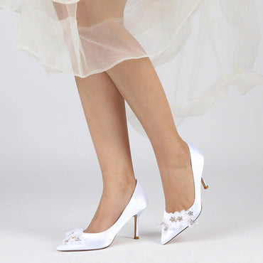 Stiletto Heel 8.5cm Silk-Like Shoes CK0433 - COCOMELODY