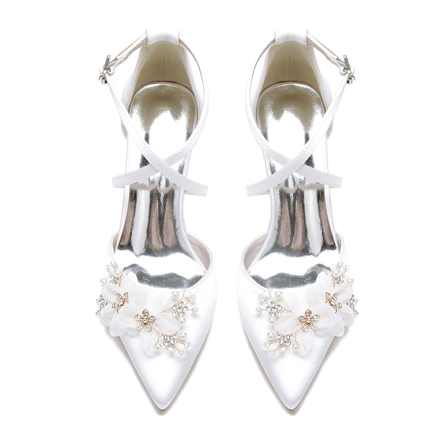 Chunky Heel 8.5cm Silk-Like Shoes CK0437 - COCOMELODY