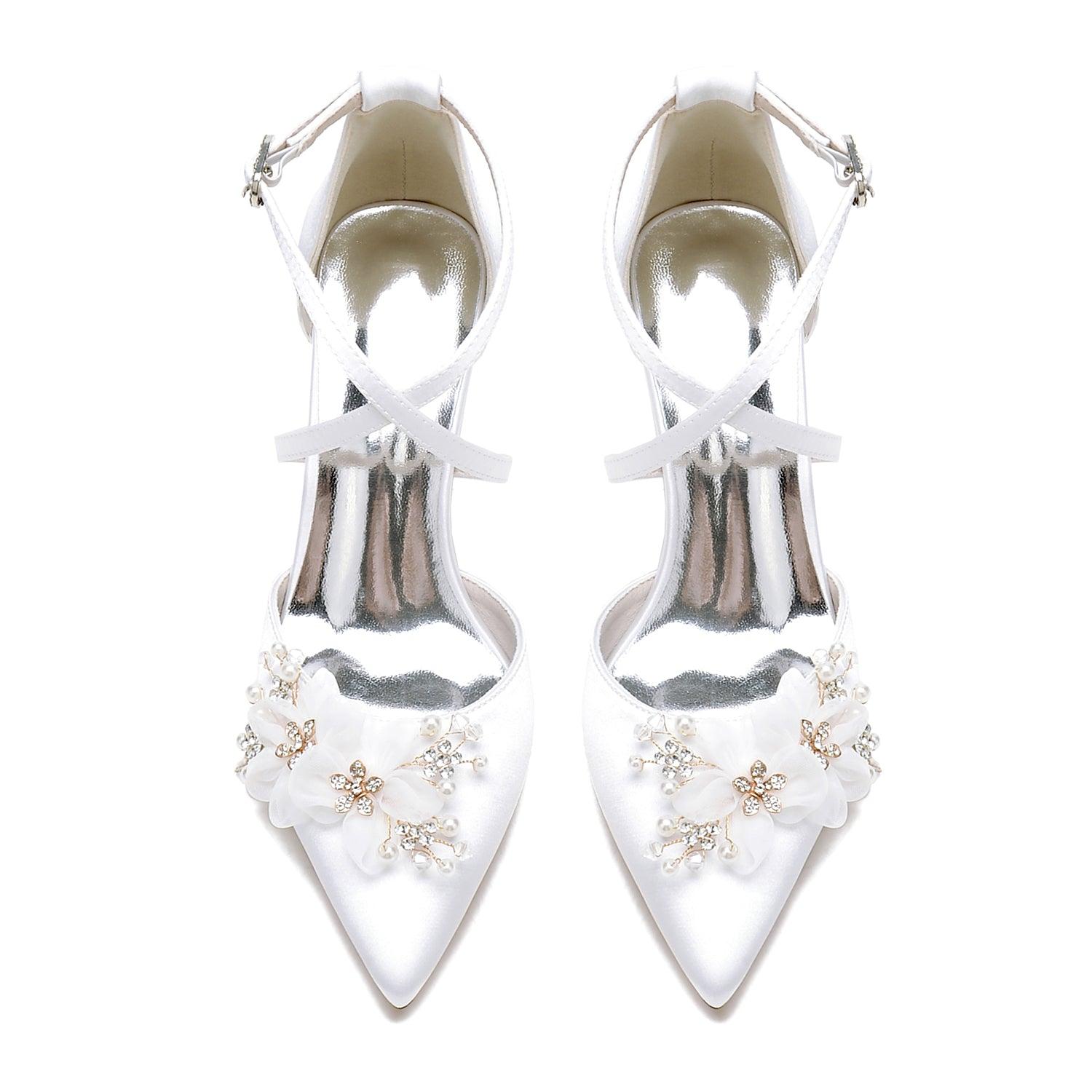 Chunky Heel 8.5cm Silk-Like Shoes CK0437 - COCOMELODY