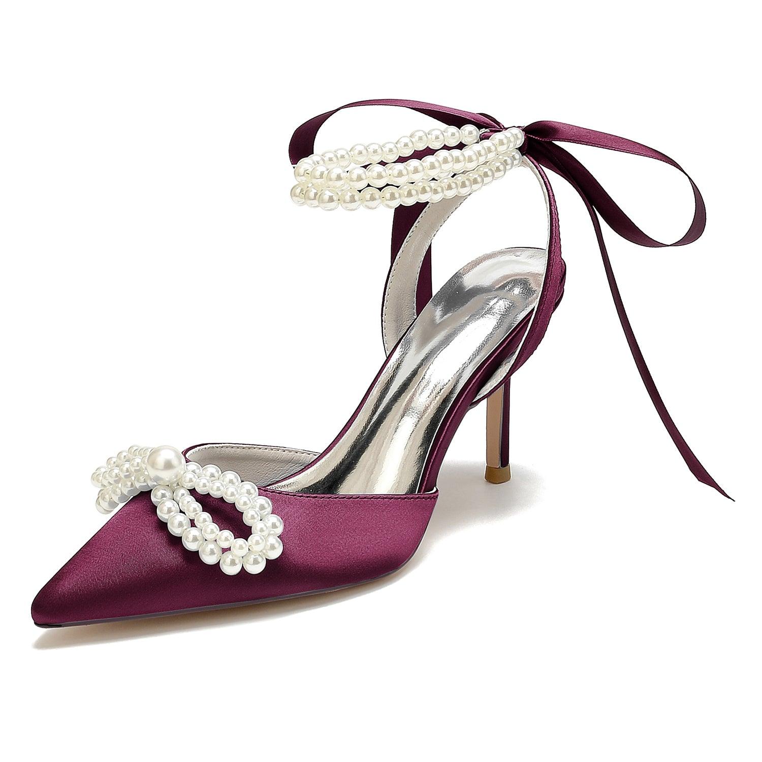Stiletto Heel 8.5cm Silk-Like Shoes CK0446 - COCOMELODY