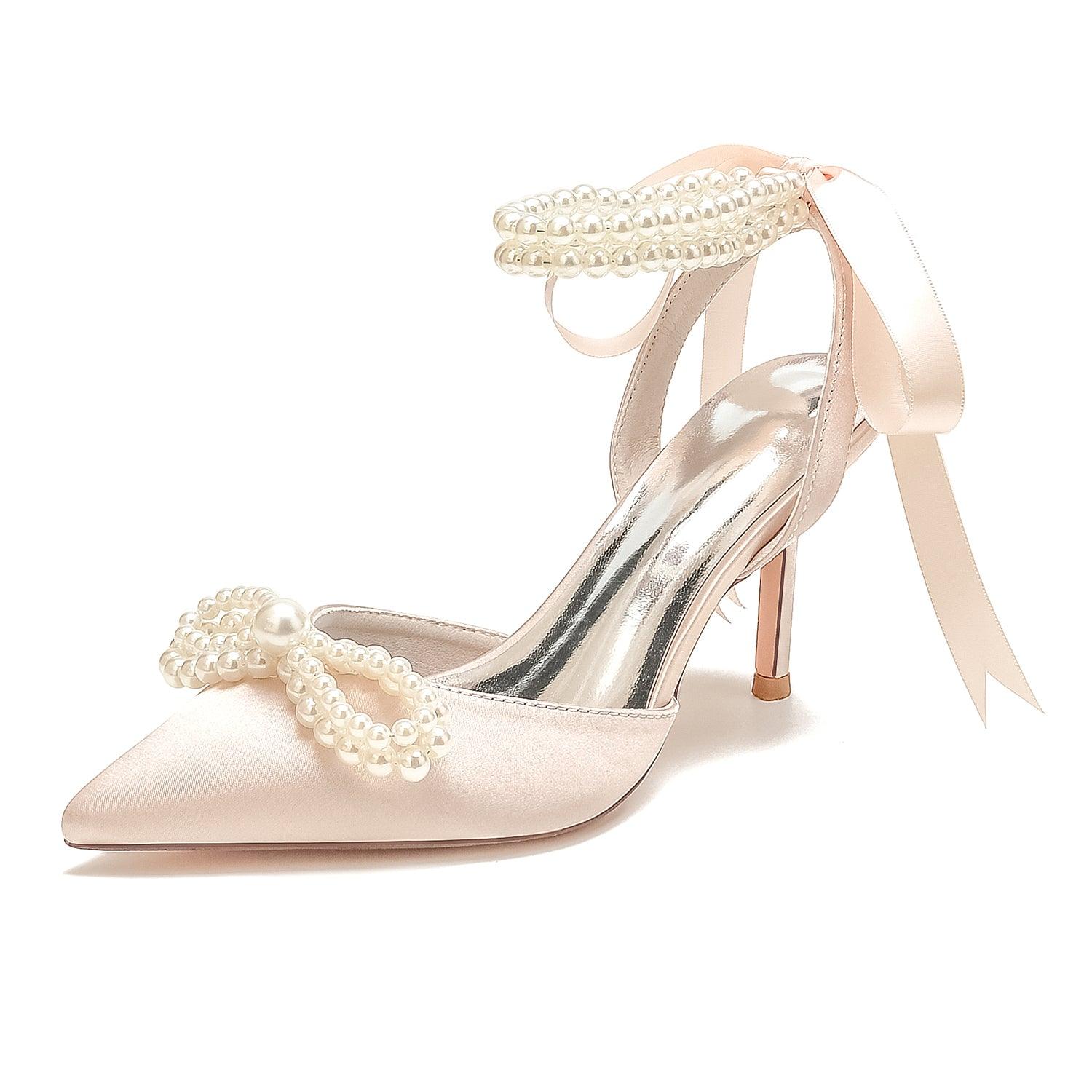 Stiletto Heel 8.5cm Silk-Like Shoes CK0446 - COCOMELODY