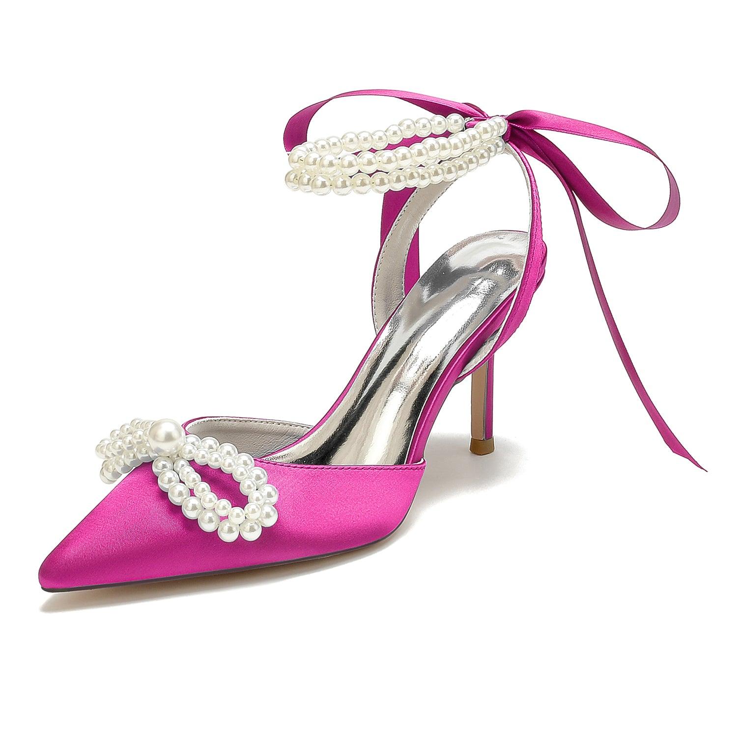 Stiletto Heel 8.5cm Silk-Like Shoes CK0446 - COCOMELODY