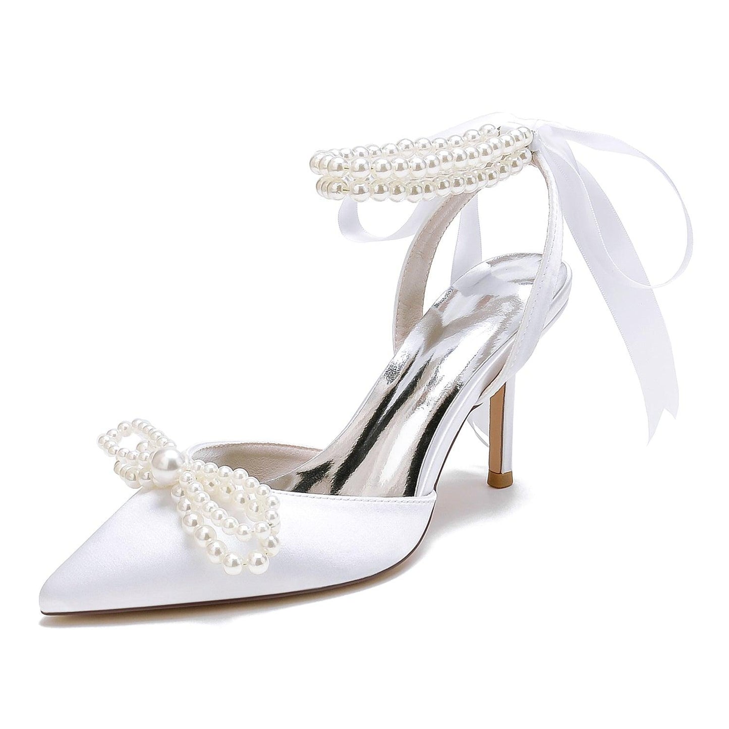Stiletto Heel 8.5cm Silk-Like Shoes CK0446 - COCOMELODY