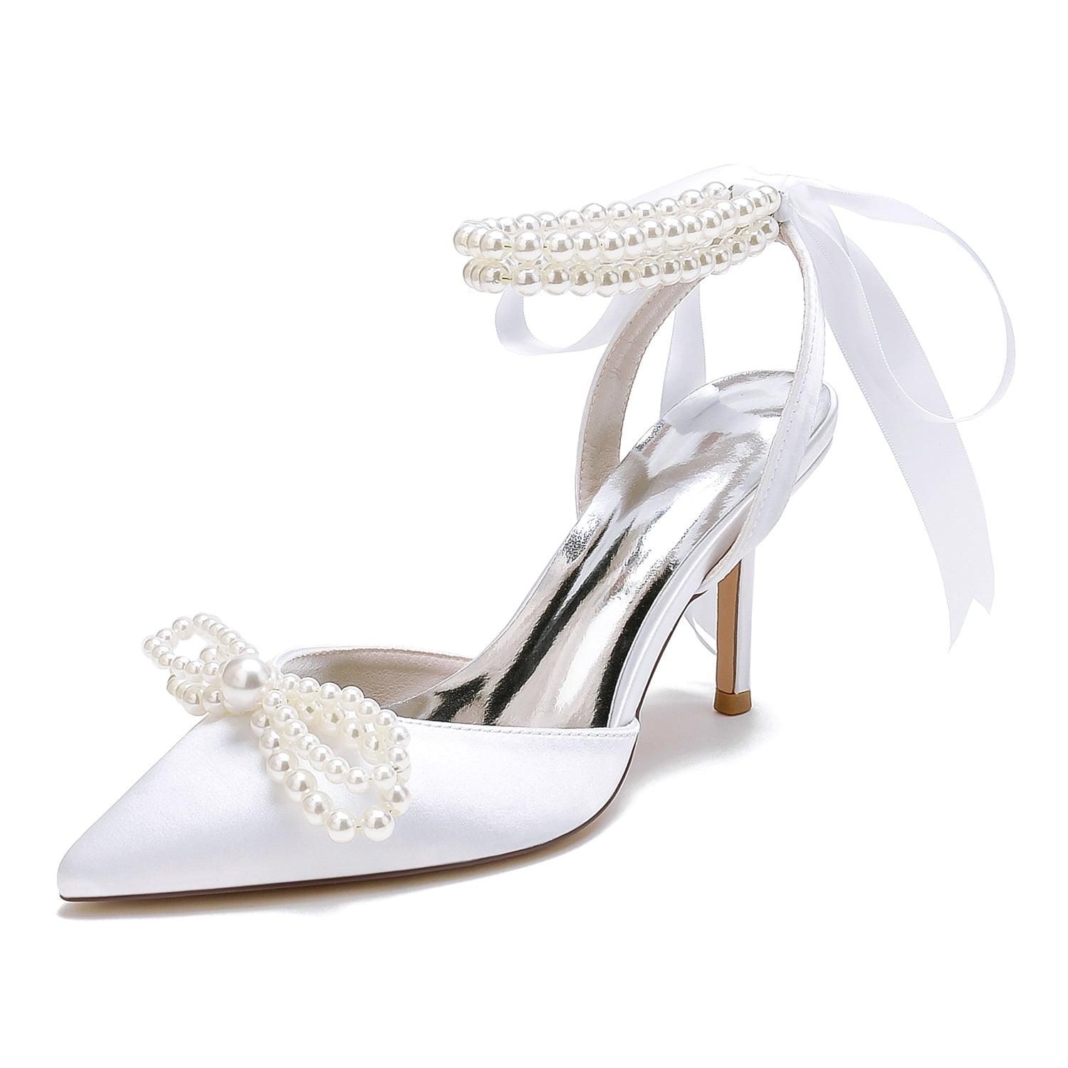 Stiletto Heel 8.5cm Silk-Like Shoes CK0446 - COCOMELODY