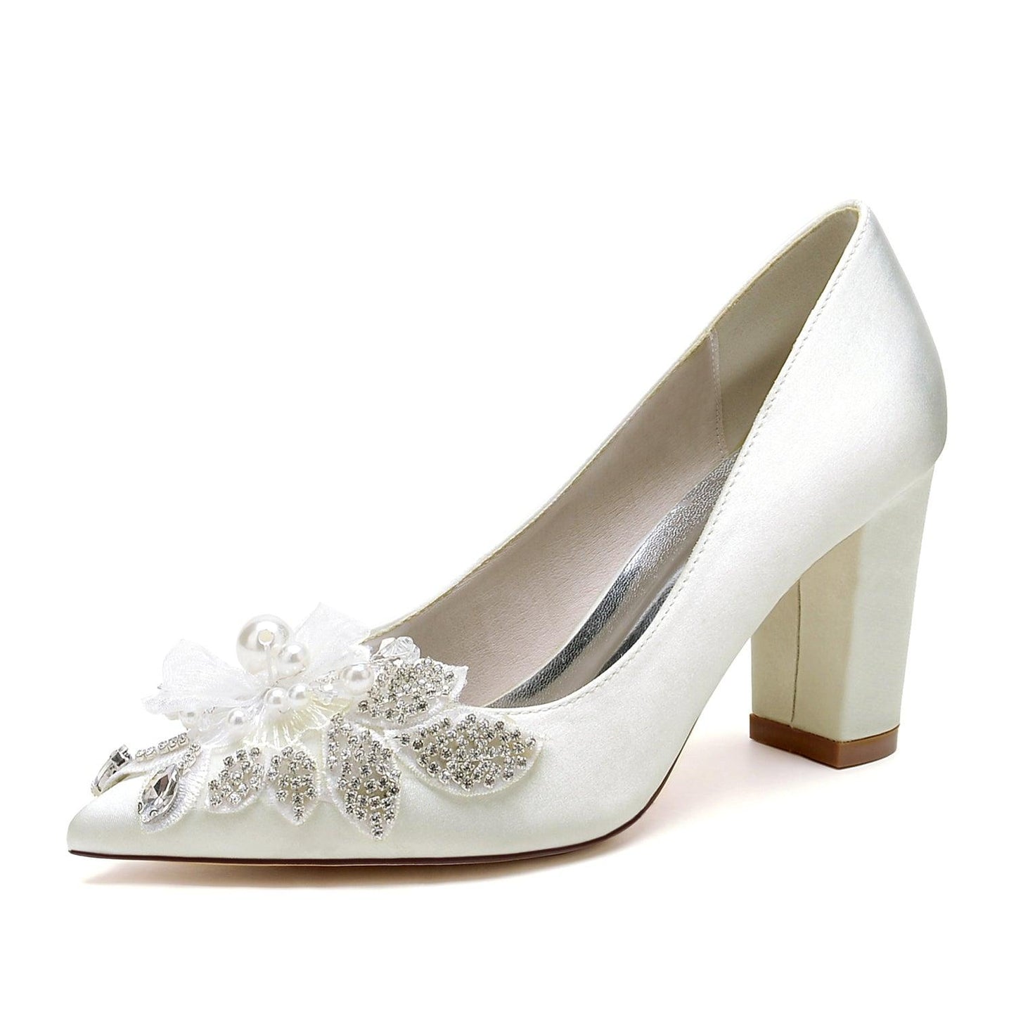 Chunky Heel 8.5cm Silk-Like Shoes CK0460 - COCOMELODY