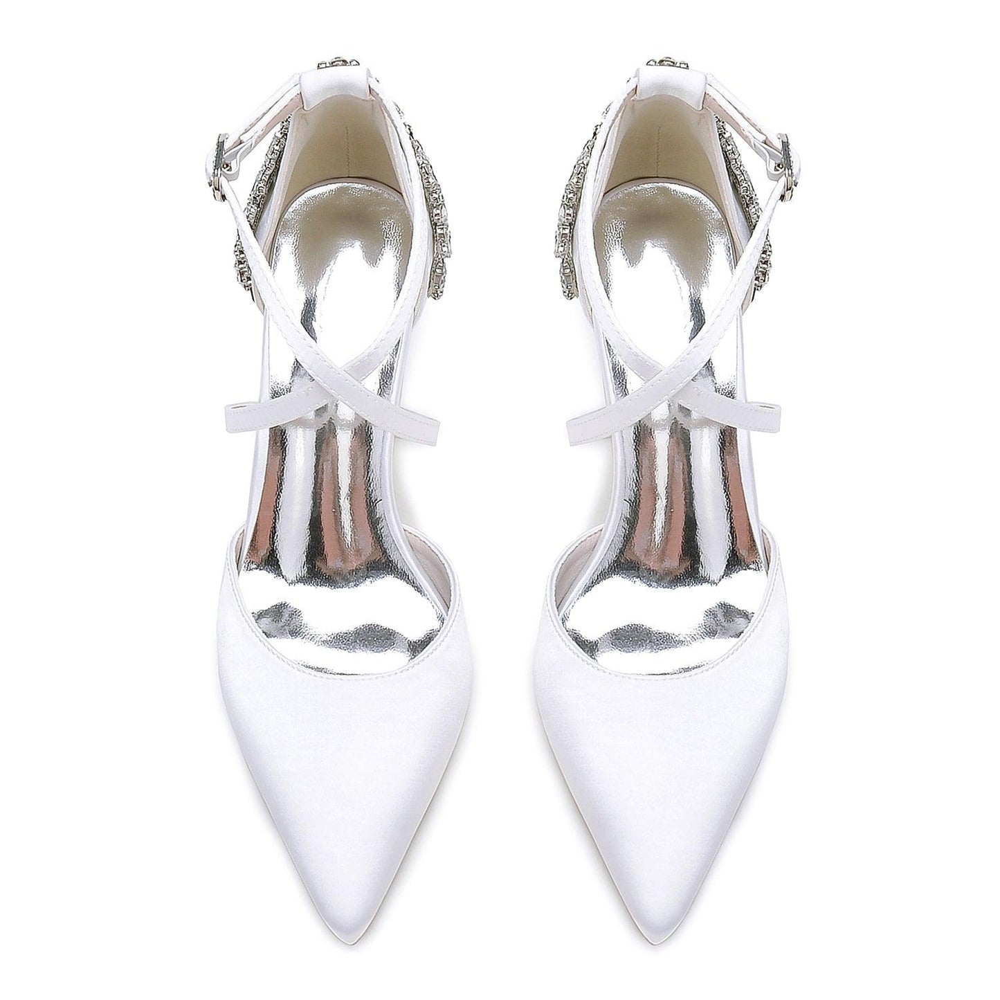 Chunky Heel 8.5cm Silk-Like Shoes CK0462 - COCOMELODY