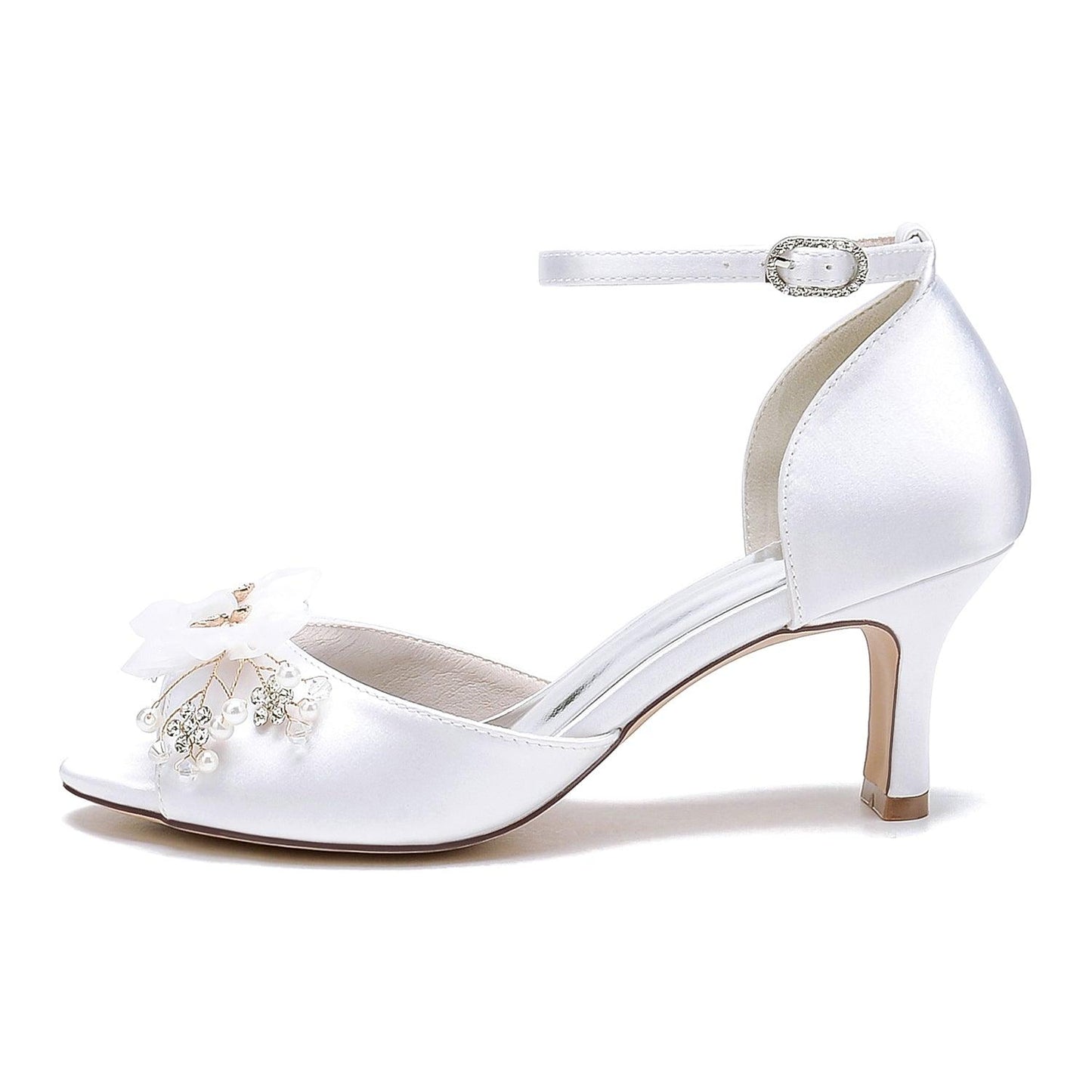 Chunky Heel 6.5cm Silk-Like Shoes CK0464 - COCOMELODY