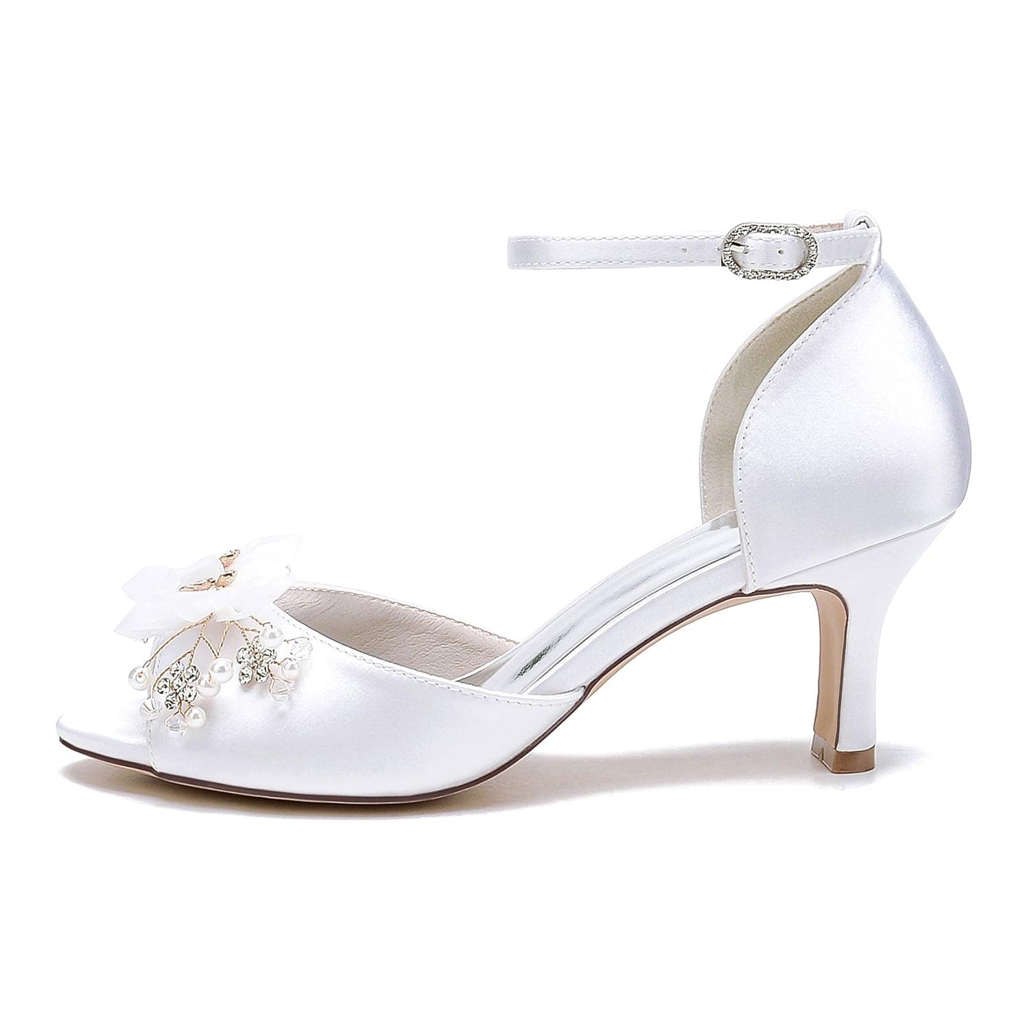 Chunky Heel 6.5cm Silk-Like Shoes CK0464 - COCOMELODY