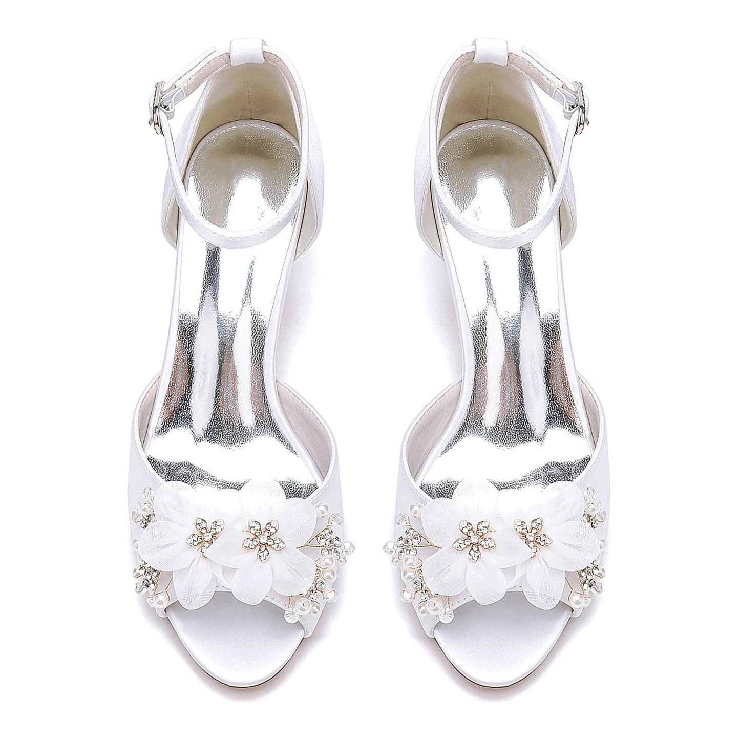 Chunky Heel 6.5cm Silk-Like Shoes CK0464 - COCOMELODY