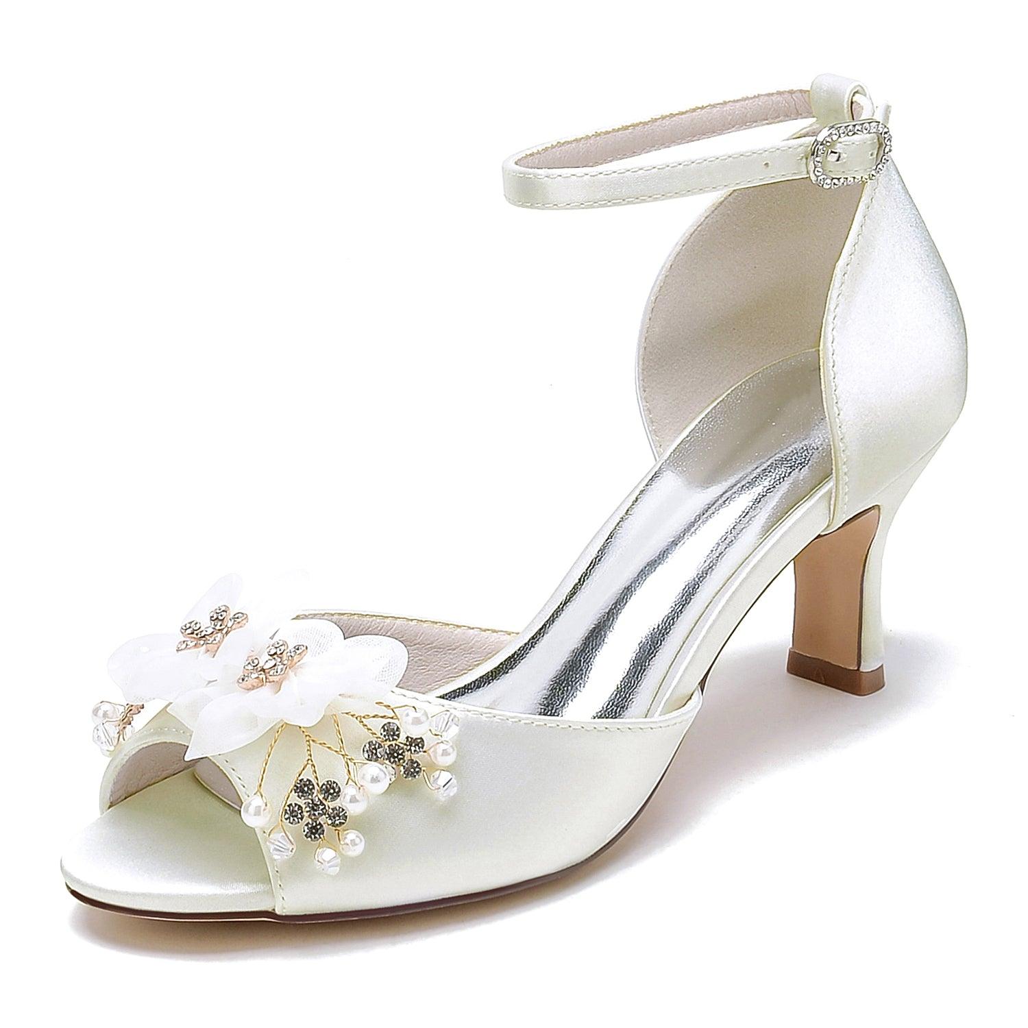 Chunky Heel 6.5cm Silk-Like Shoes CK0464 - COCOMELODY