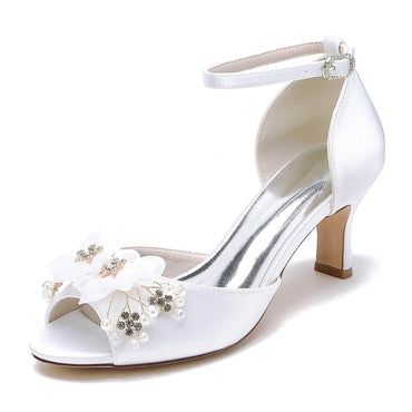 Chunky Heel 6.5cm Silk-Like Shoes CK0464 - COCOMELODY