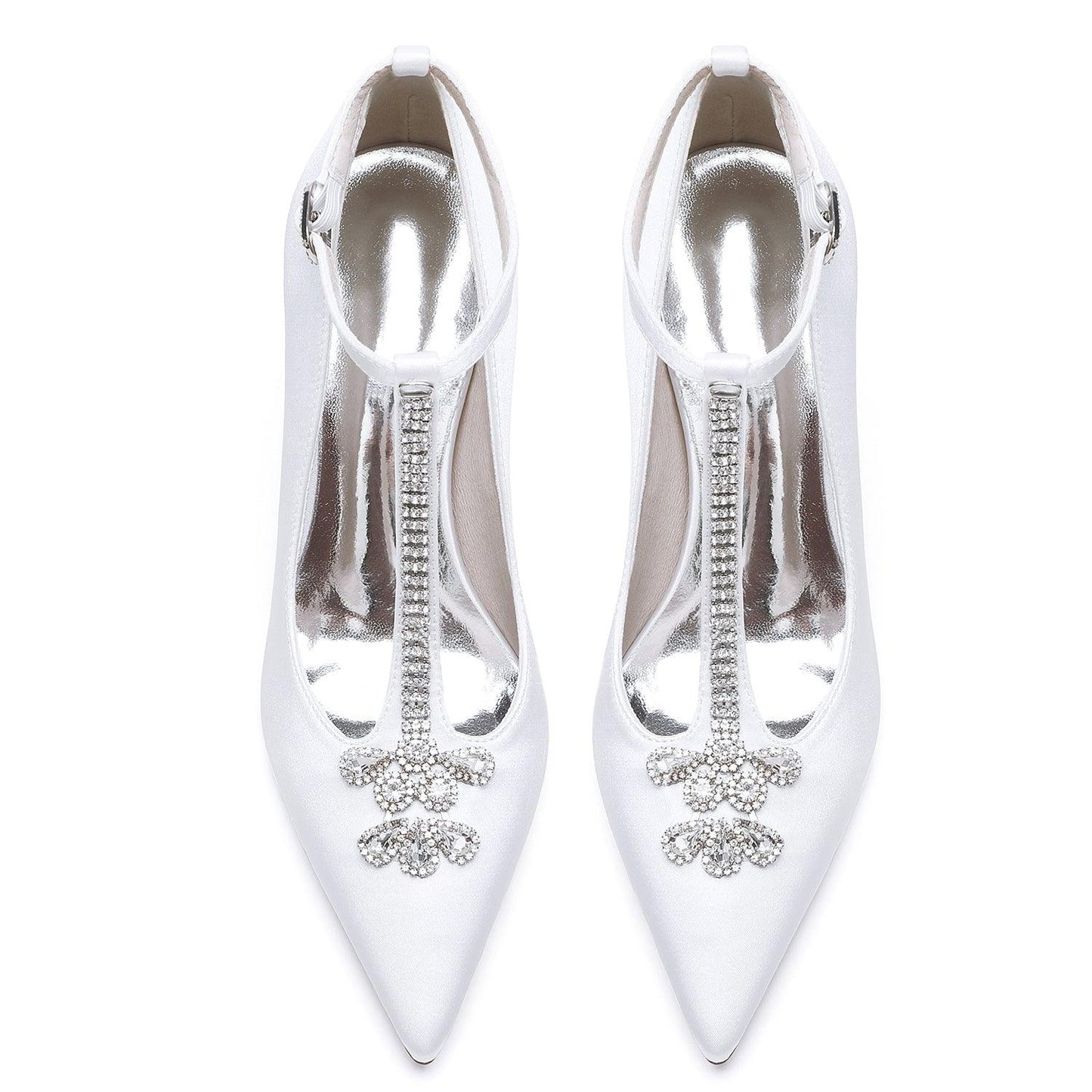 Chunky Heel 8.5cm Silk-Like Shoes CK0468 - COCOMELODY