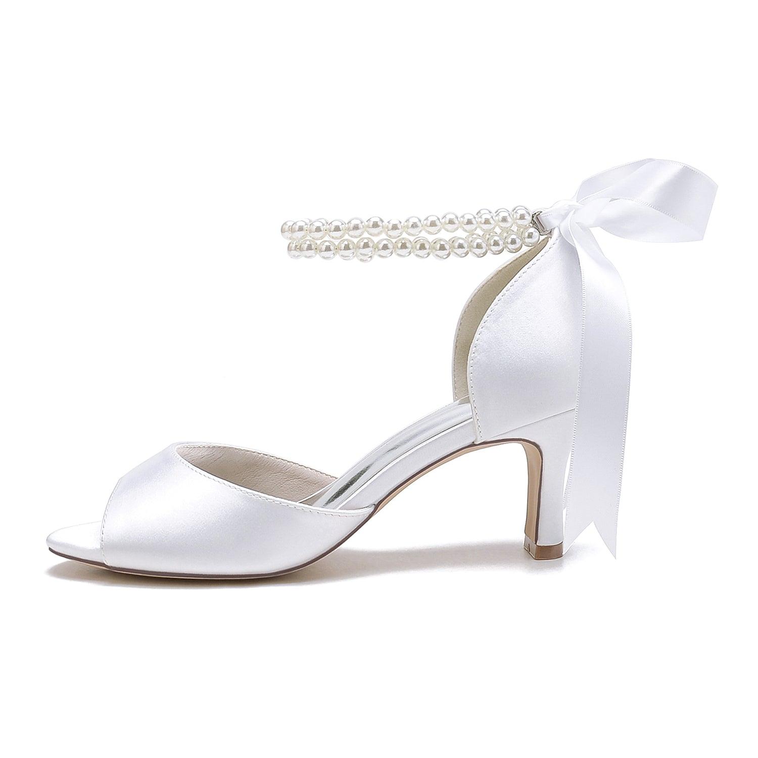 Chunky Heel 6.5cm Silk-Like Shoes CK0470 - COCOMELODY