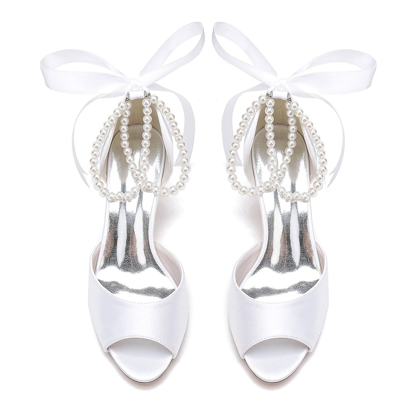 Chunky Heel 6.5cm Silk-Like Shoes CK0470 - COCOMELODY