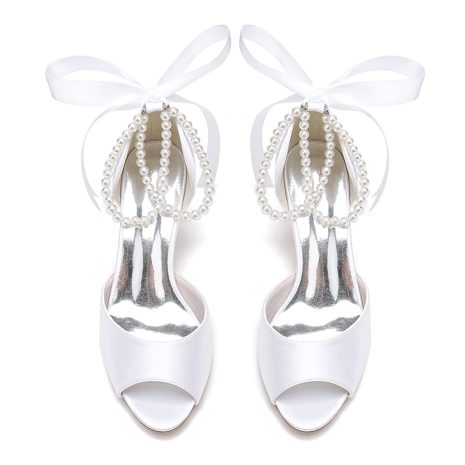 Chunky Heel 6.5cm Silk-Like Shoes CK0470 - COCOMELODY
