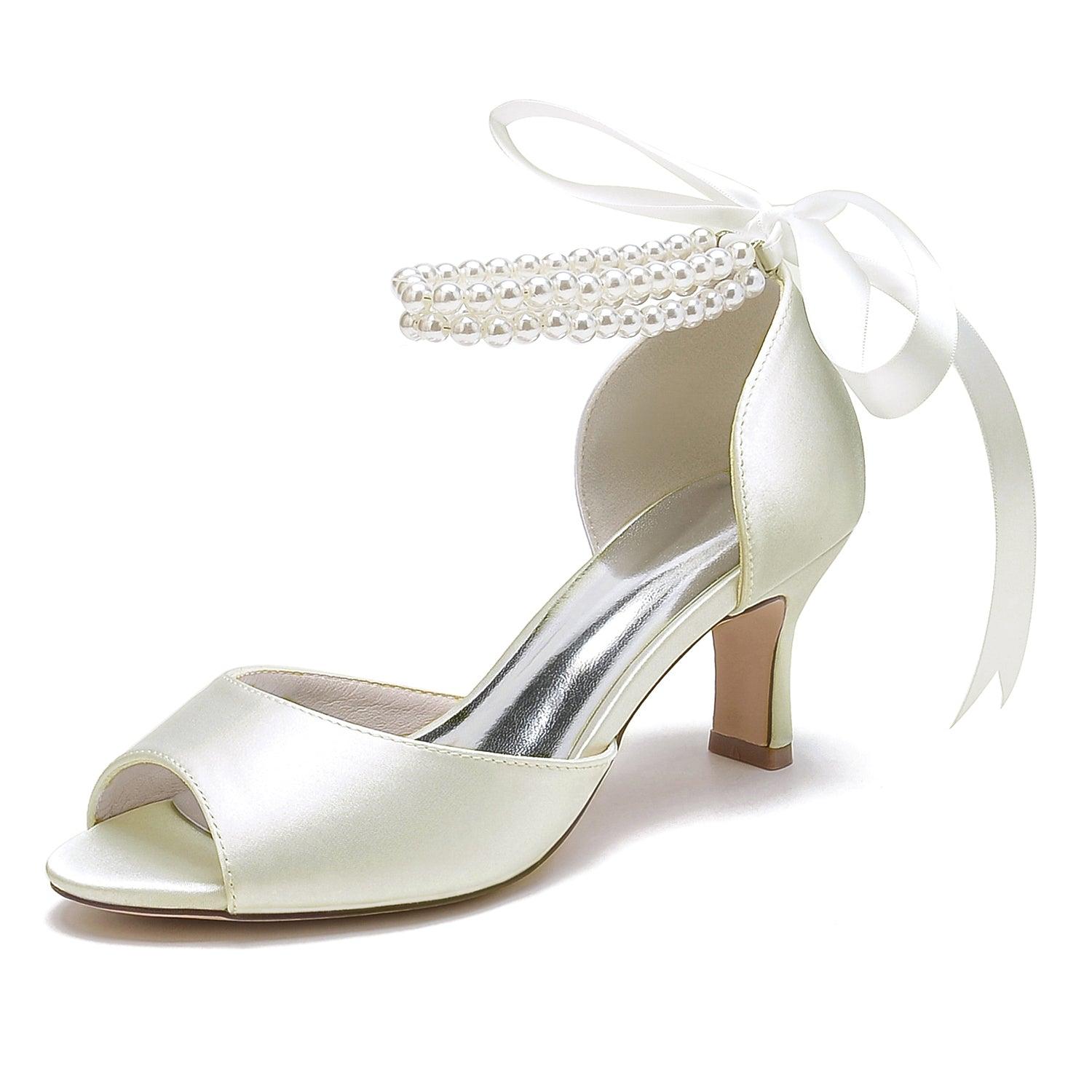 Chunky Heel 6.5cm Silk-Like Shoes CK0470 - COCOMELODY