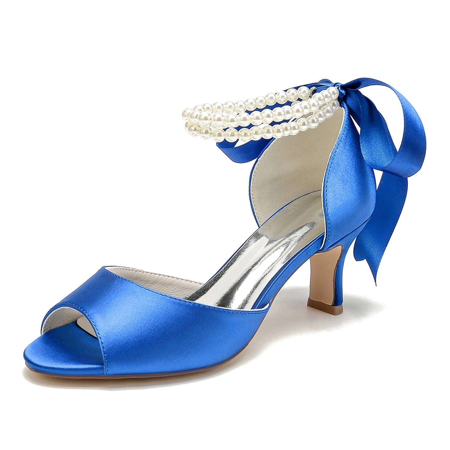 Chunky Heel 6.5cm Silk-Like Shoes CK0470 - COCOMELODY