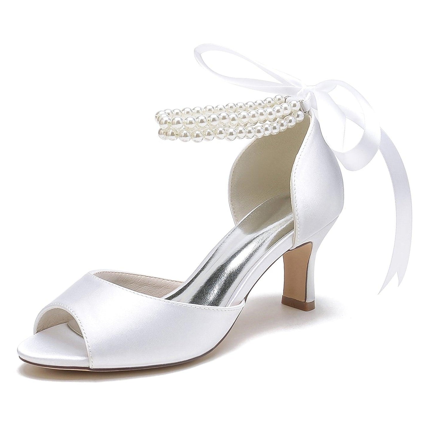 Chunky Heel 6.5cm Silk-Like Shoes CK0470 - COCOMELODY