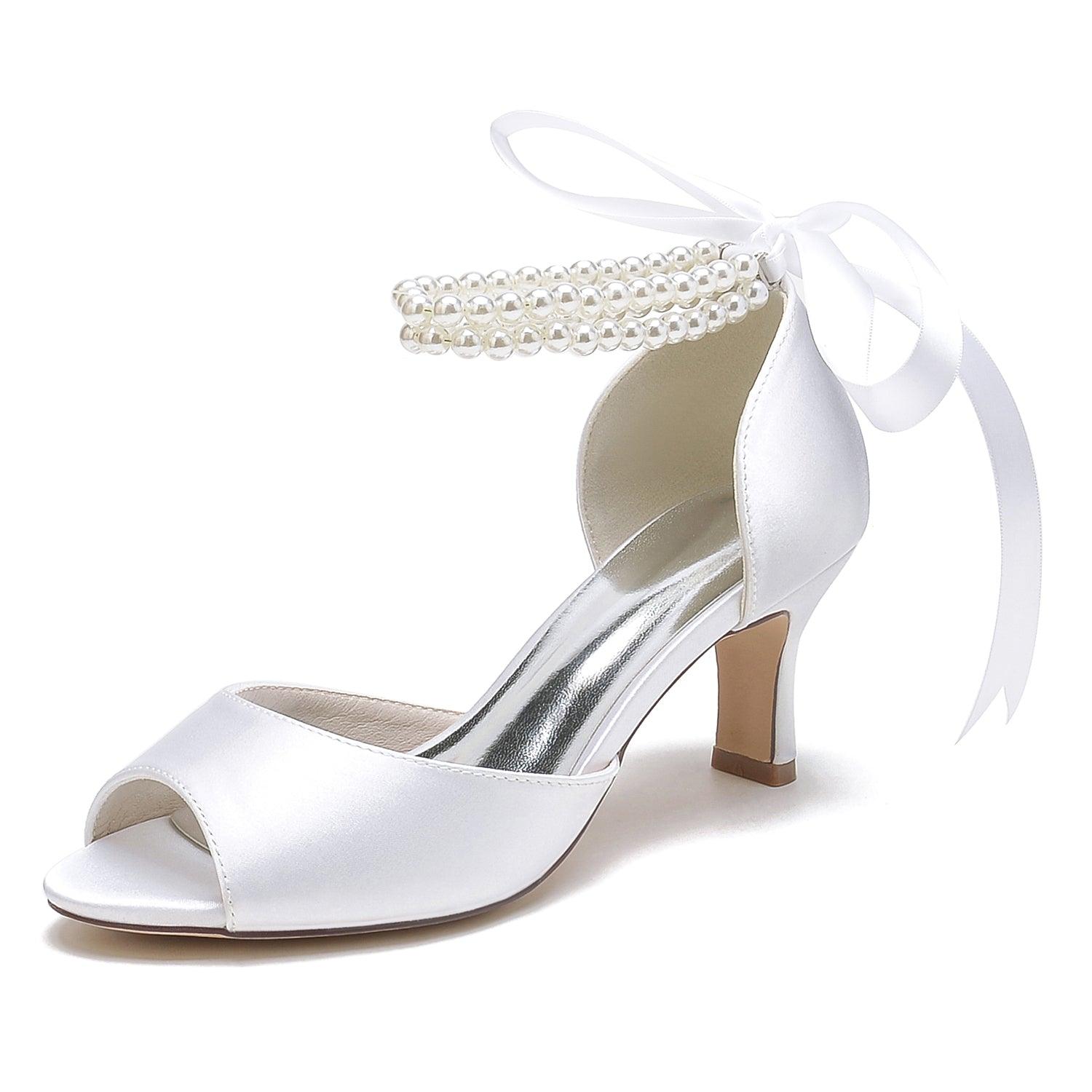 Chunky Heel 6.5cm Silk-Like Shoes CK0470 - COCOMELODY