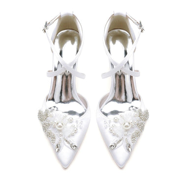 Chunky Heel 8.5cm Silk-Like Shoes CK0488 - COCOMELODY