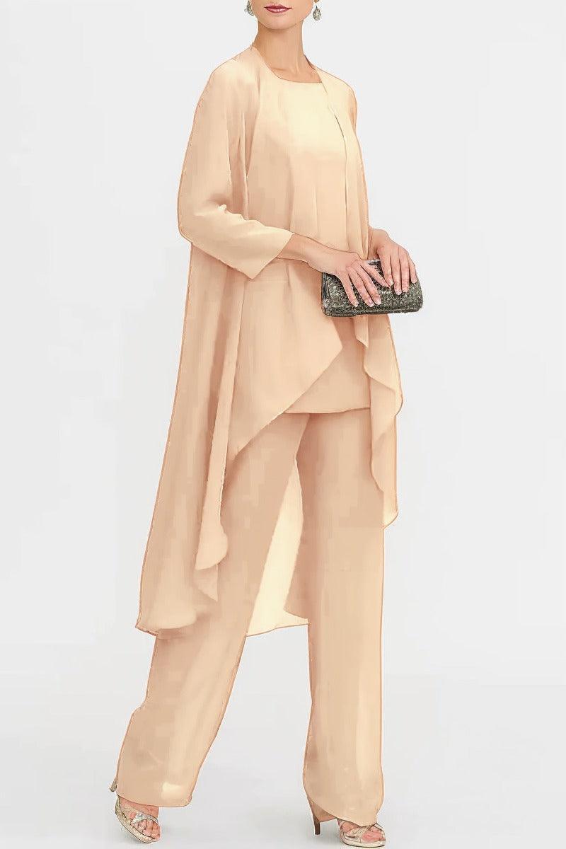 Three-Piece Floor Length Chiffon Mother Dress CM0074 - COCOMELODY